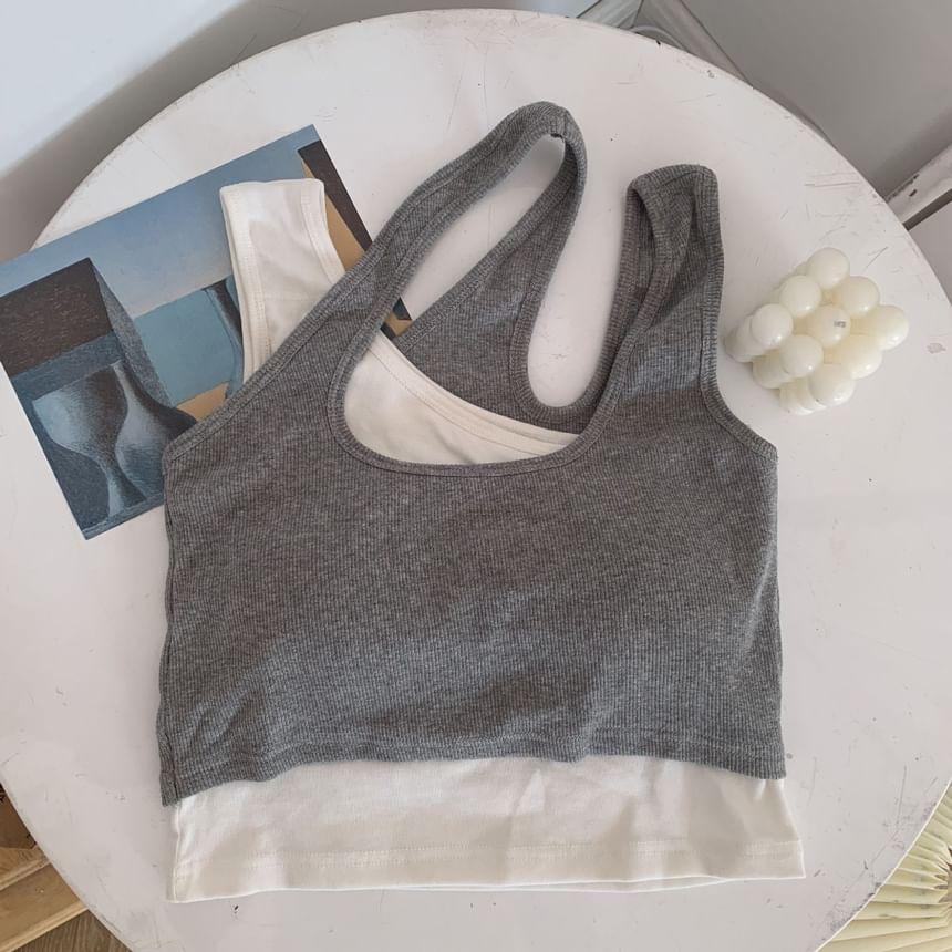 Mock Two Piece Padded Tank Top Product Image