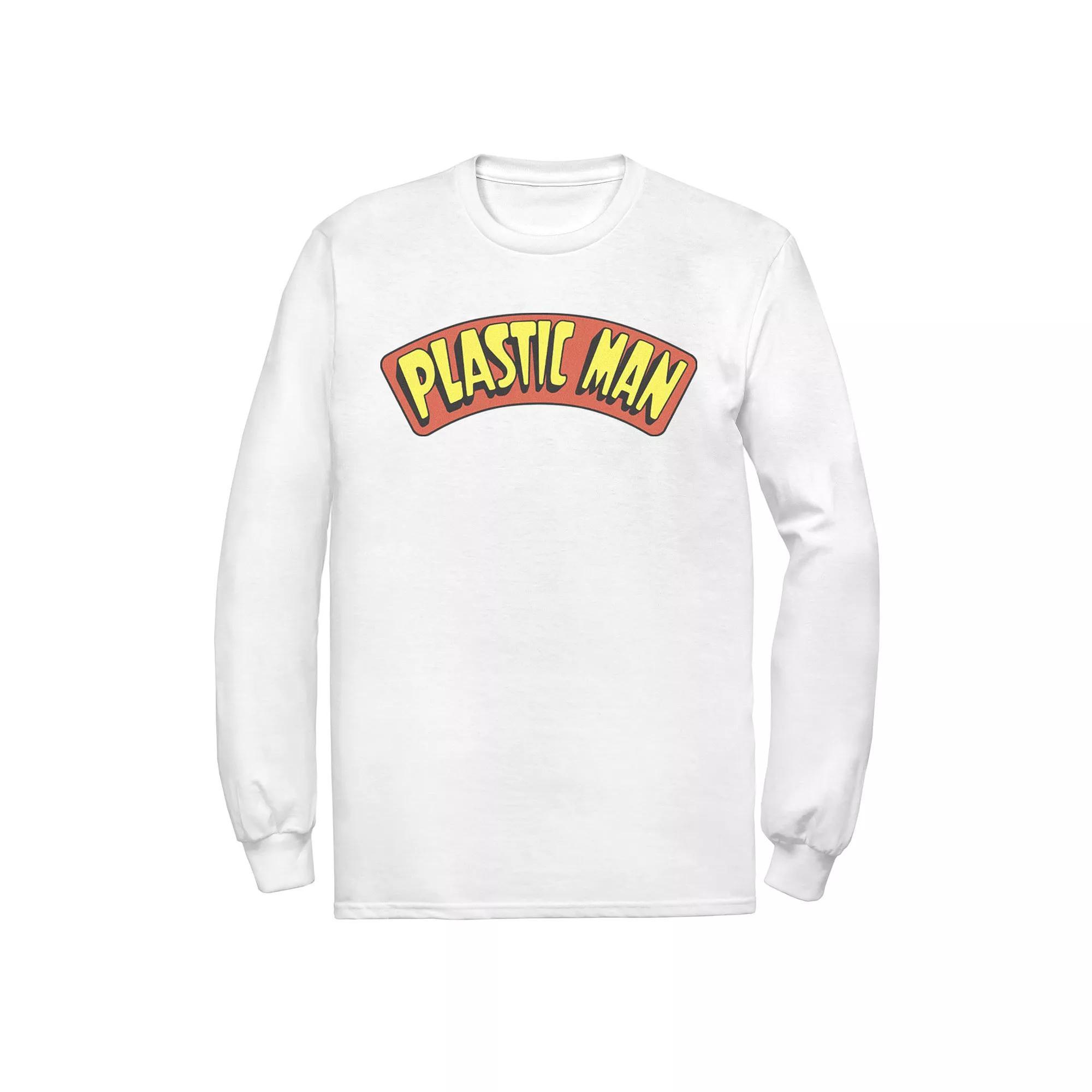 Men's DC Comics Plastic Man Text Logo Poster Tee, Size: XL, Athletic Grey Product Image