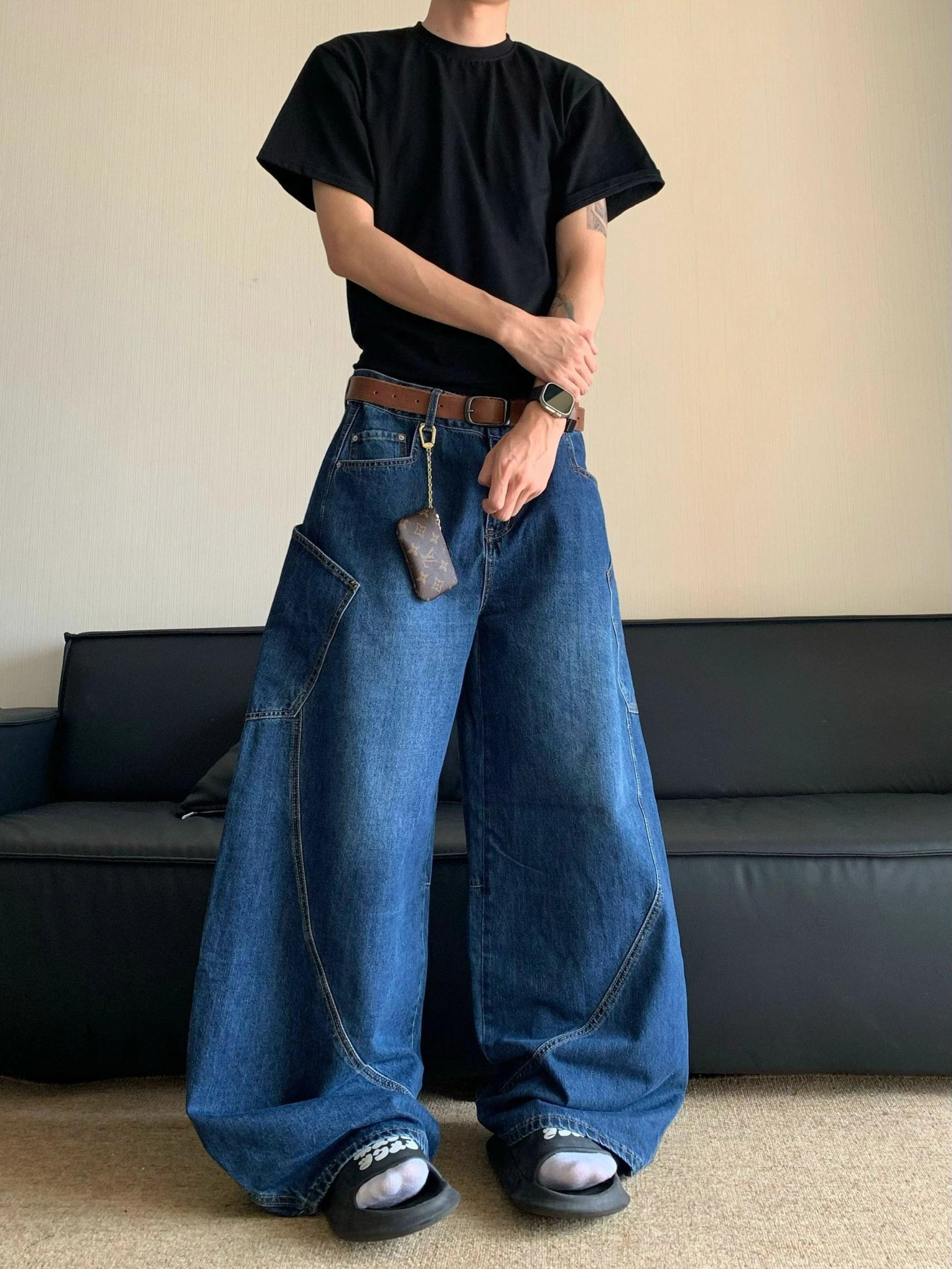 RT No. 18714 NAVY BLUE SCIMITAR JEANS Product Image