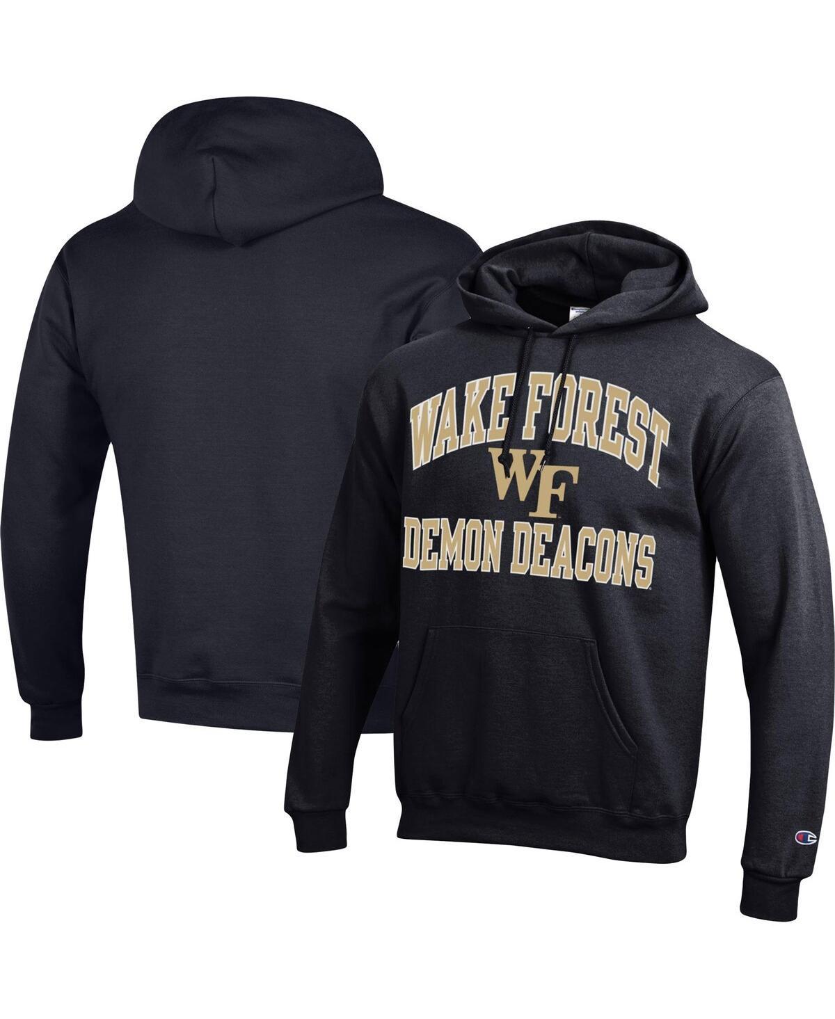 Mens Champion Black Wake Forest Demon Deacons High Motor Pullover Hoodie Product Image
