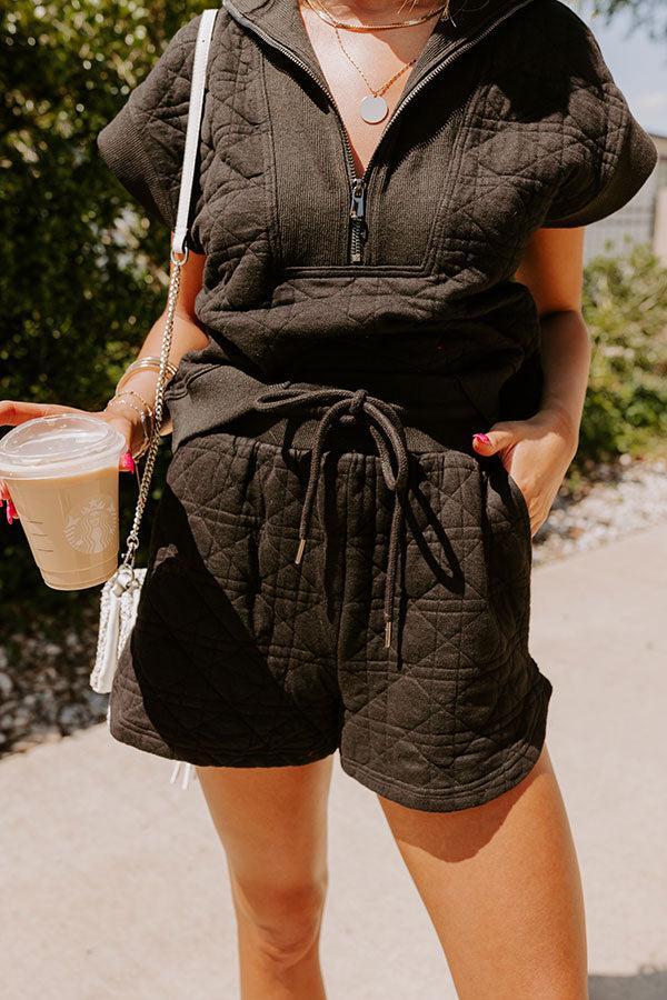 Oh So Chic Quilted Top in Black Product Image