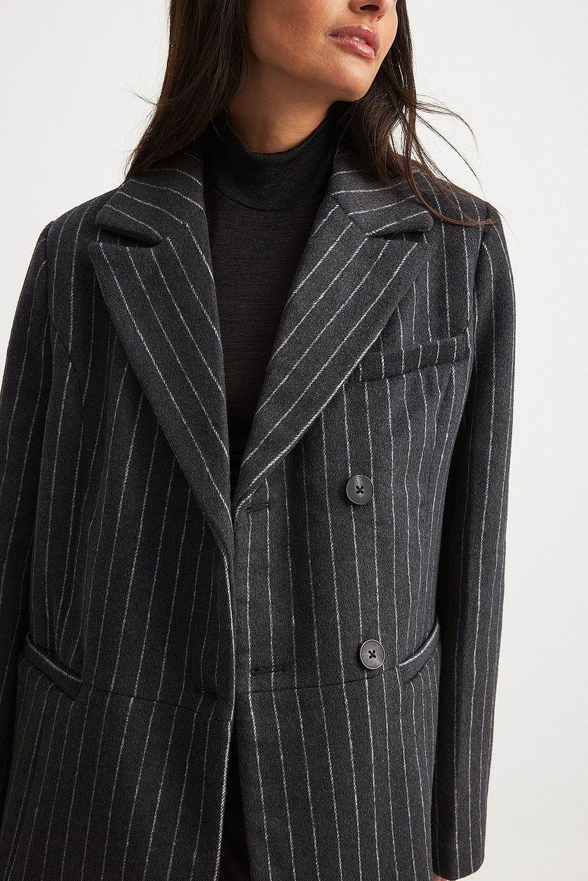 Wool Blend Oversized Blazer Jacket Product Image