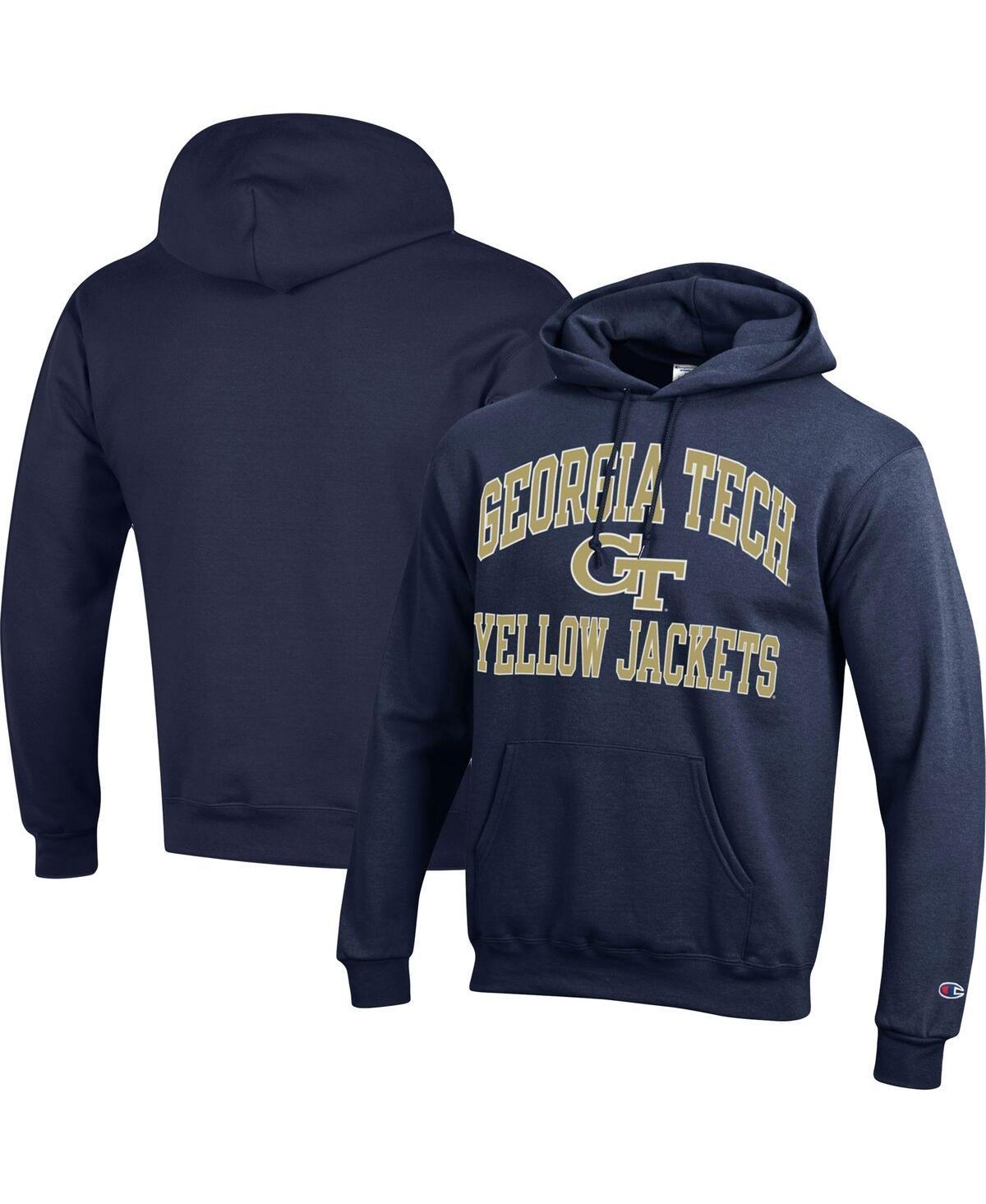 Mens Champion Georgia Tech Yellow Jackets High Motor Pullover Hoodie Blue Product Image