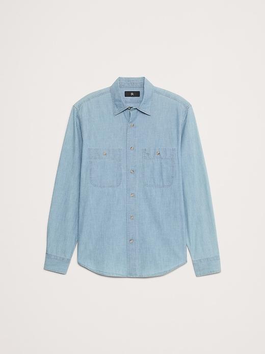 Standard-Fit Chambray Shirt Product Image