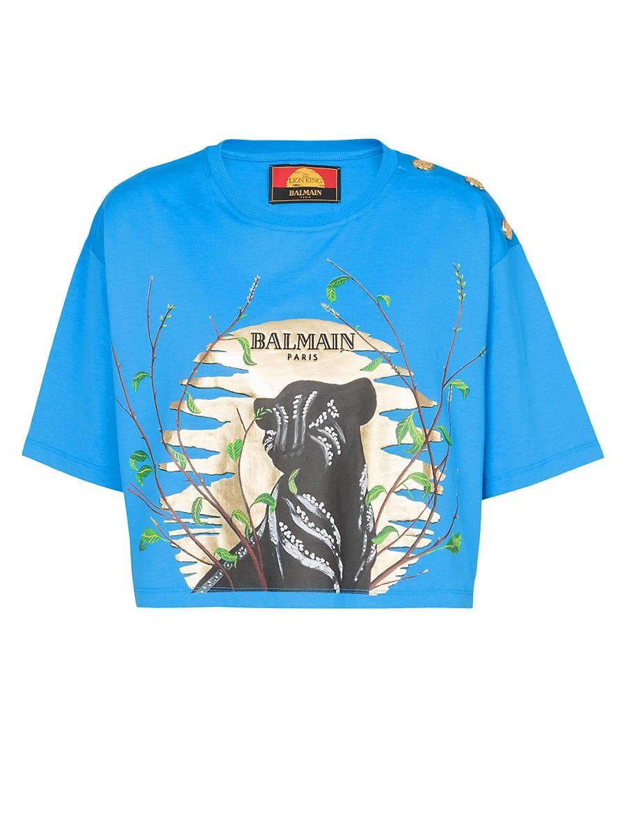 Womens Disney x Balmain: The Lion King Panther Crop T-Shirt Product Image