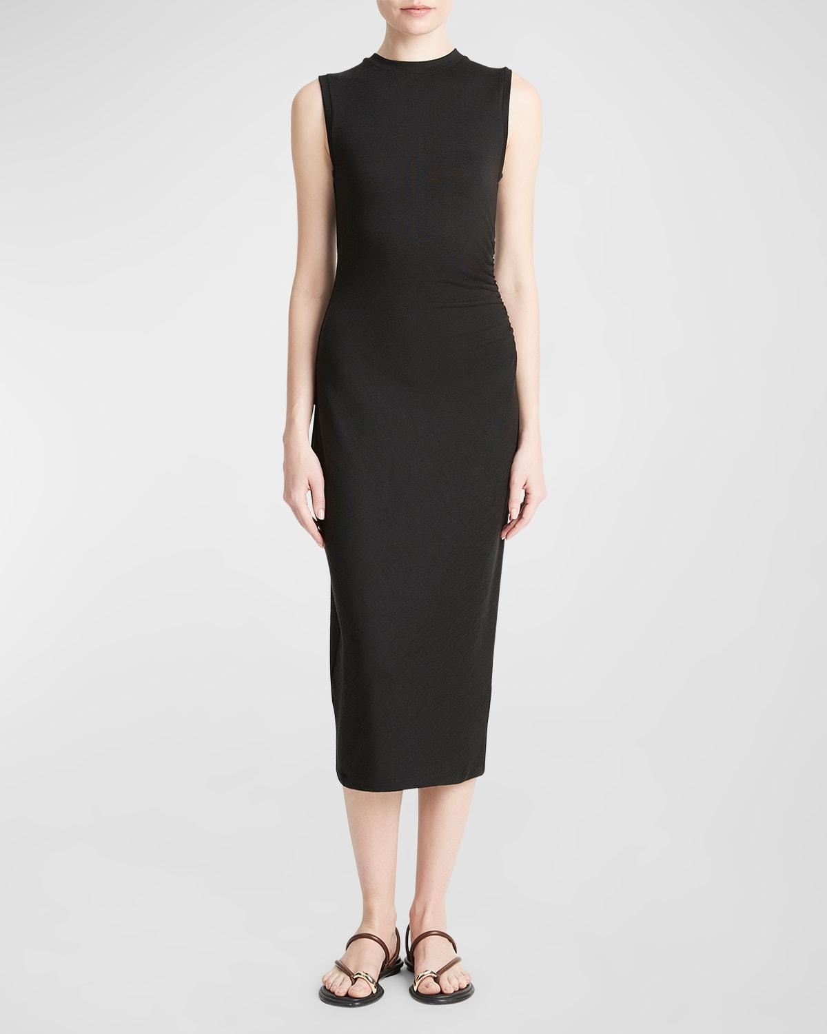 Sleeveless Waist-Gathered Midi Dress Product Image