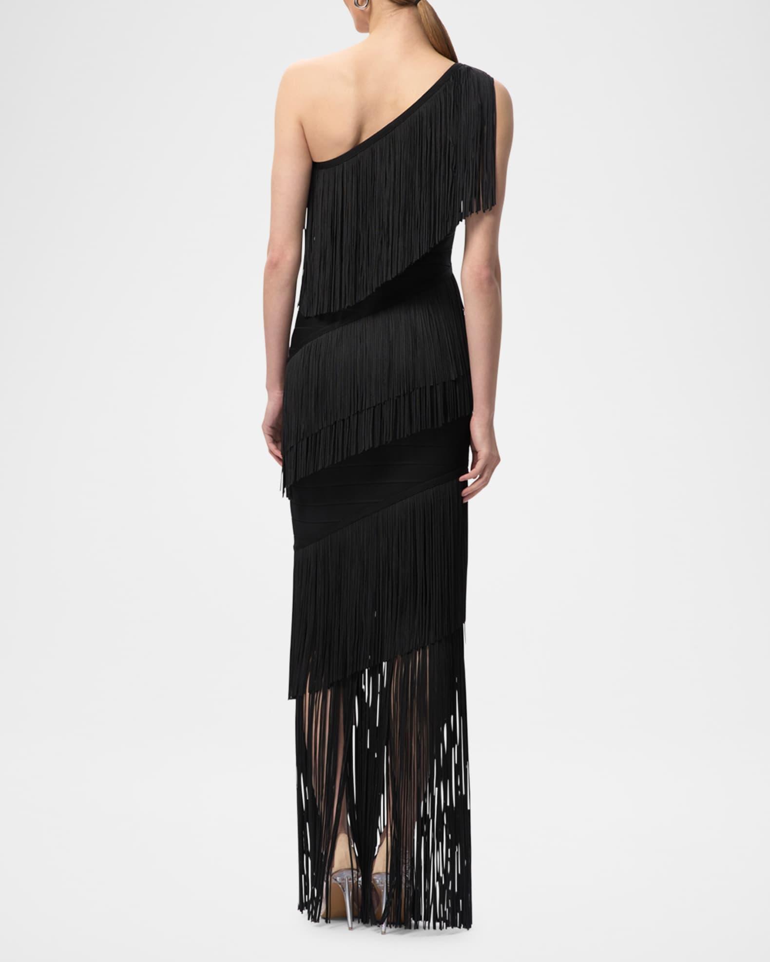 The Eleanor One-Shoulder Fringe Gown Product Image