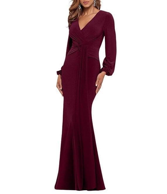 Betsy & Adam Petite Size Long Sleeve Jersey Dress Product Image