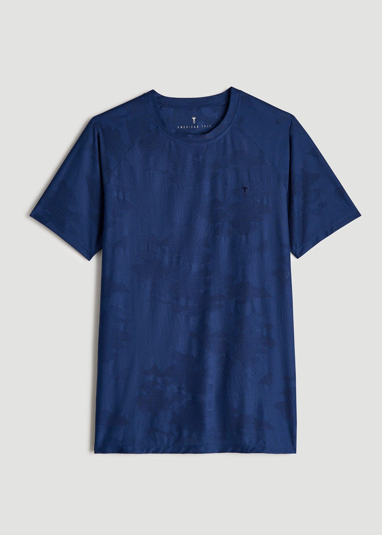 Raglan Training T-Shirt for Tall Men in Midnight Blue Male Product Image