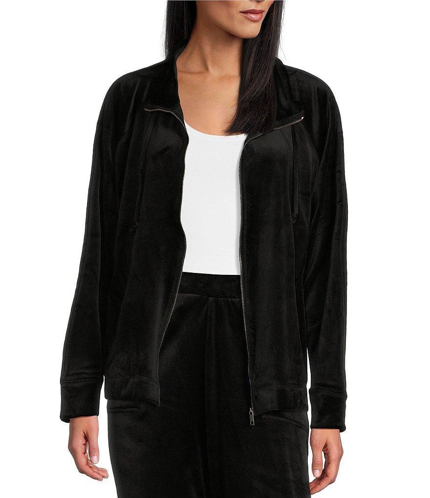 Westbound Long Sleeve Zip Front Velour Jacket Product Image