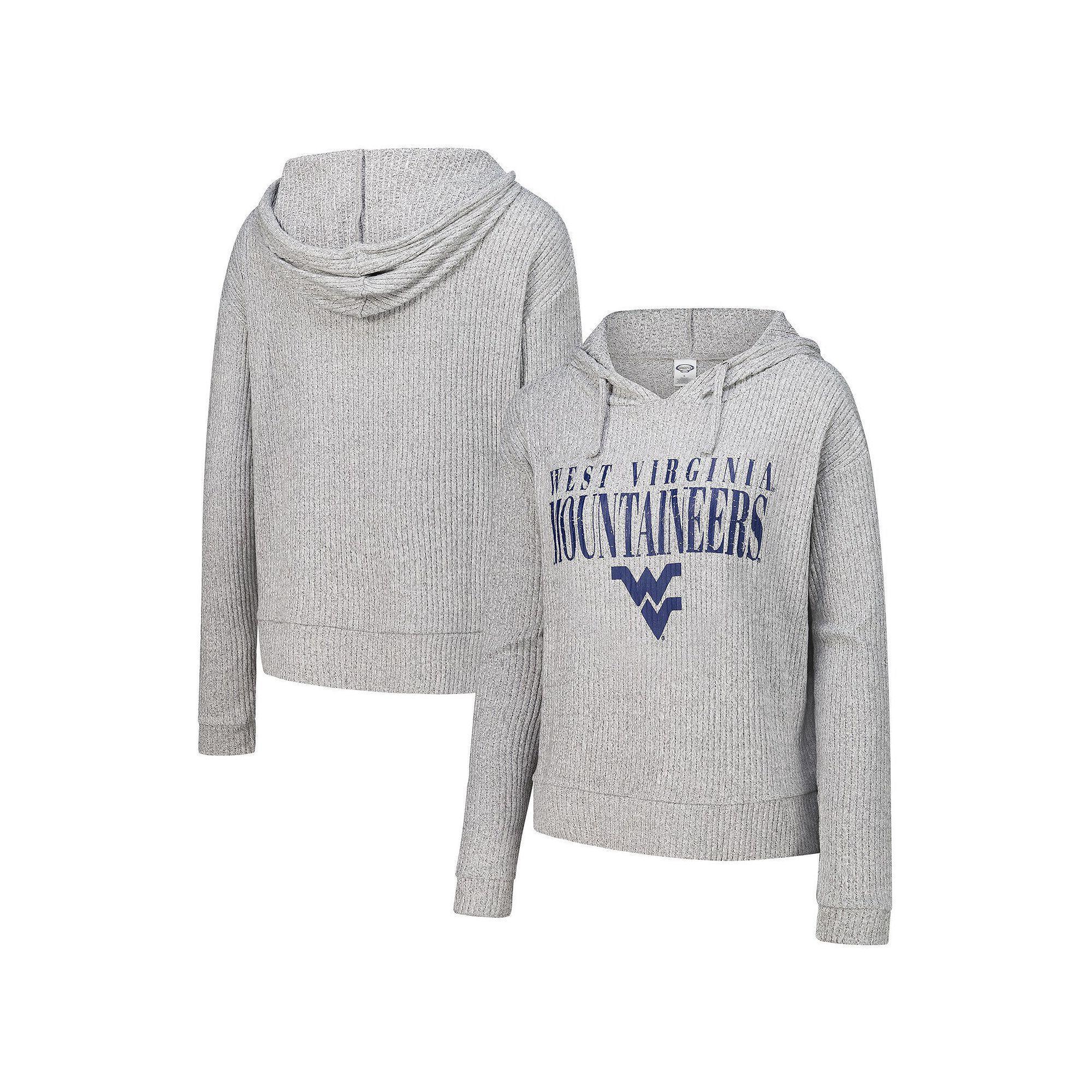 Womens Concepts Sport Heather Gray West Virginia Mountaineers Juniper Soft Modest Cropped Long Sleeve Hoodie T-Shirt Product Image