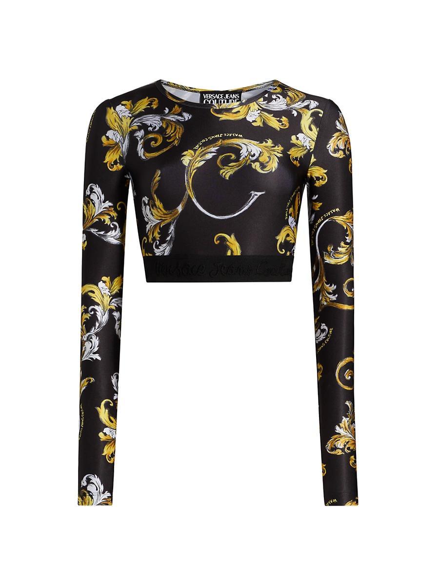 Womens Barocco Cropped Long-Sleeve T-Shirt Product Image