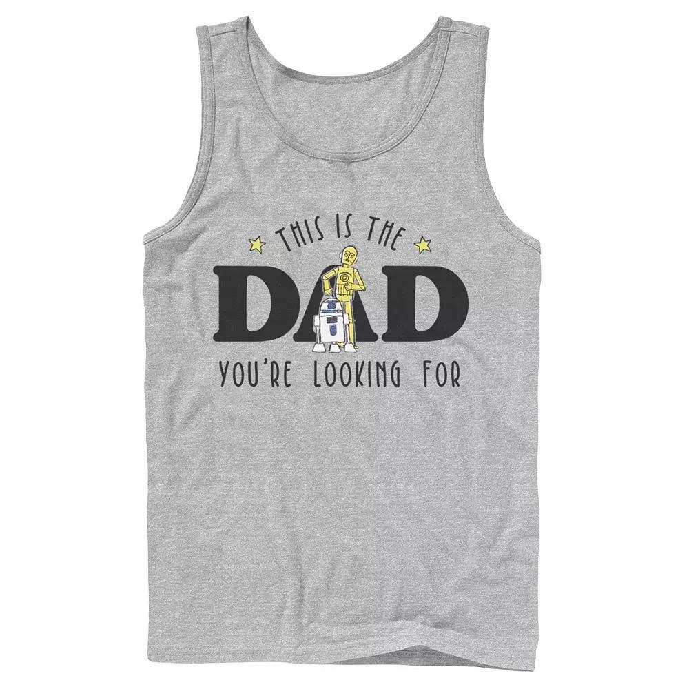 Men's Star Wars Father's Day This Is The Dad You're Looking For Tank Top, Size: Large, Athletic Grey Product Image