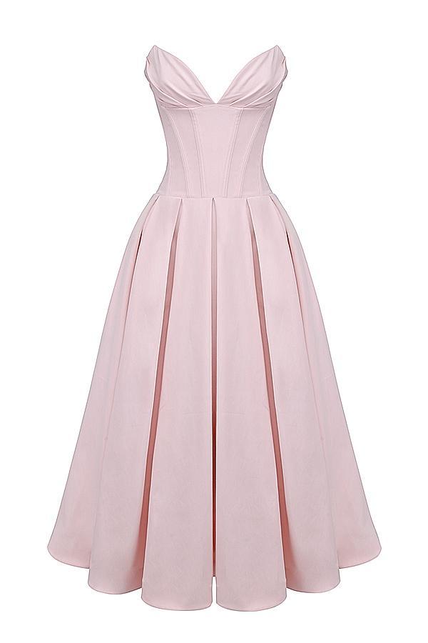 Lady Ballerina Pink Strapless Midi Dress Product Image