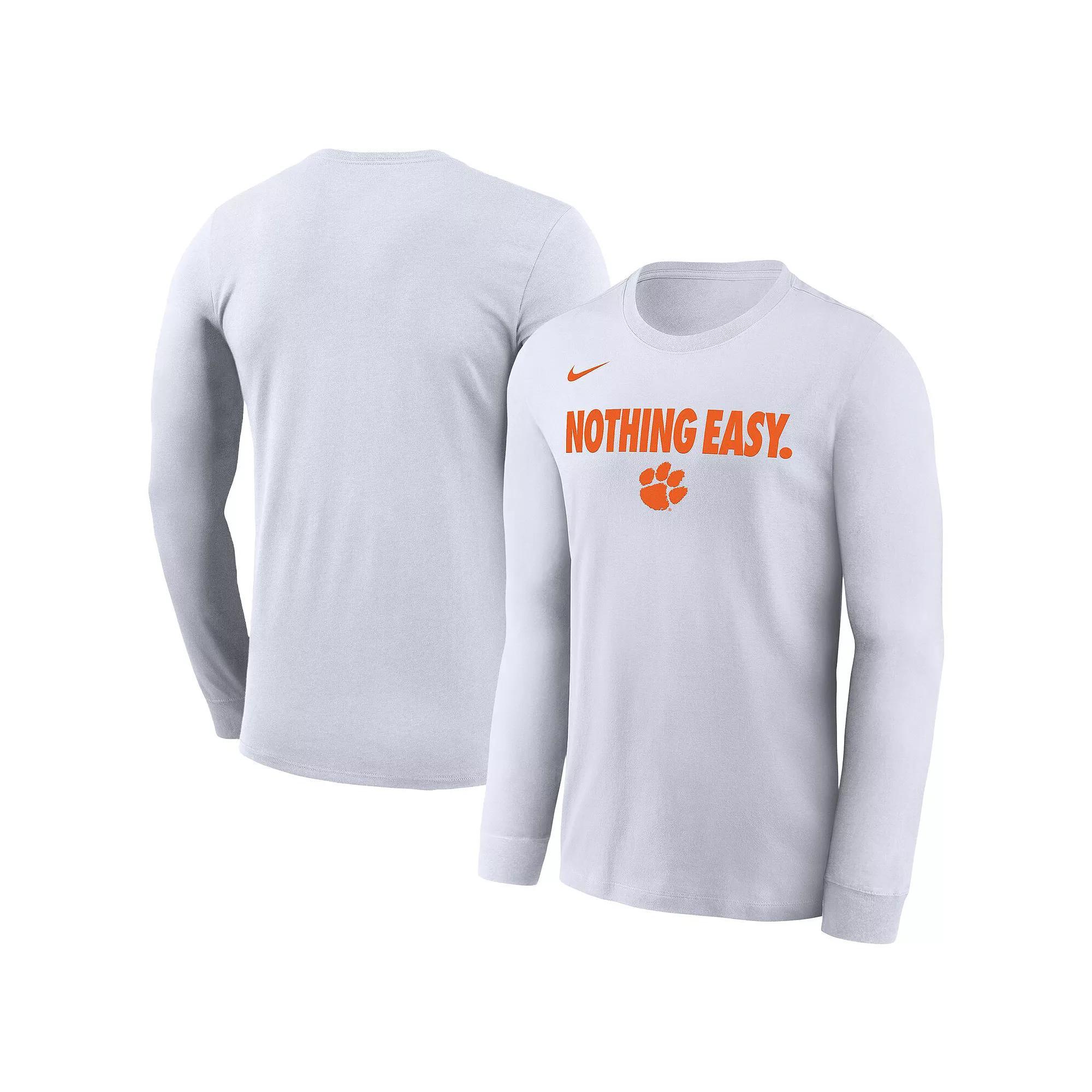 Men's Nike White Clemson Tigers 2025 On-Court Bench Long Sleeve T-Shirt, Size: XL Product Image