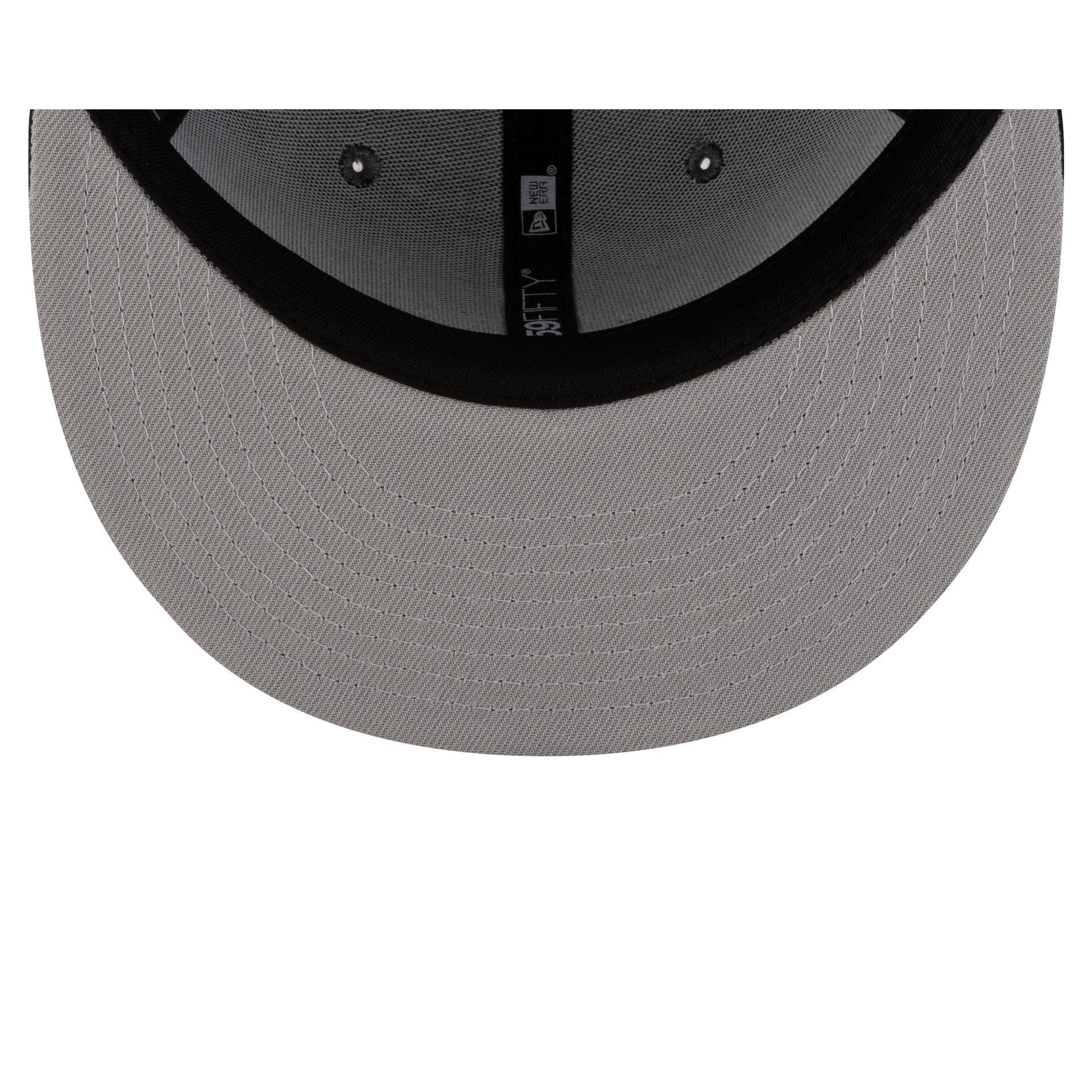 Just Caps Black Pinstripe Boston Celtics 59FIFTY Fitted Hat Male Product Image
