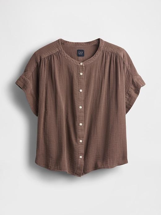 Crinkle Gauze Dolman Shirt Product Image