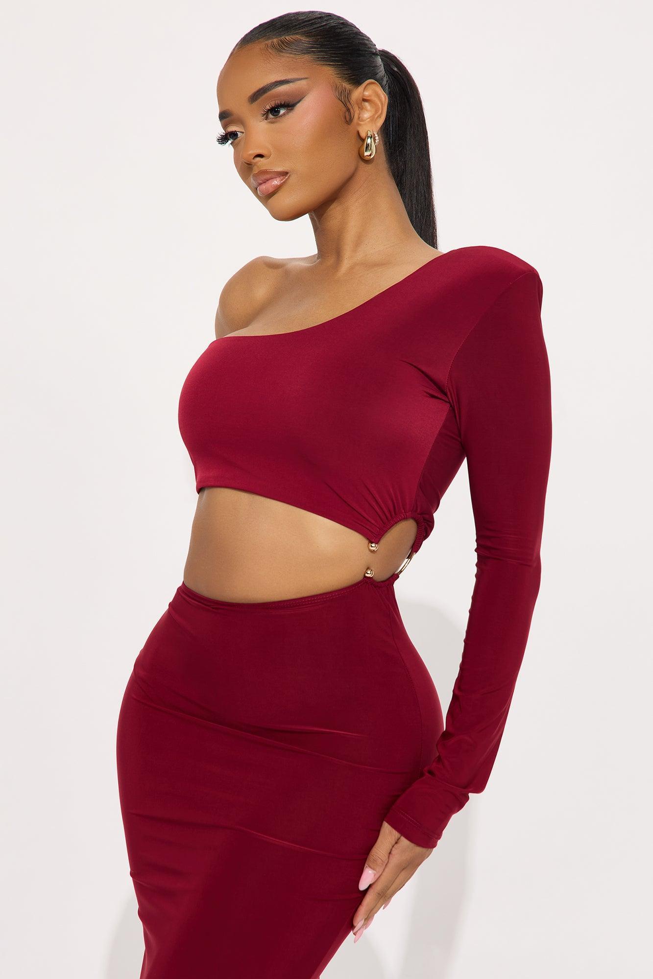 Hottest Vibe Maxi Dress - Burgundy Product Image