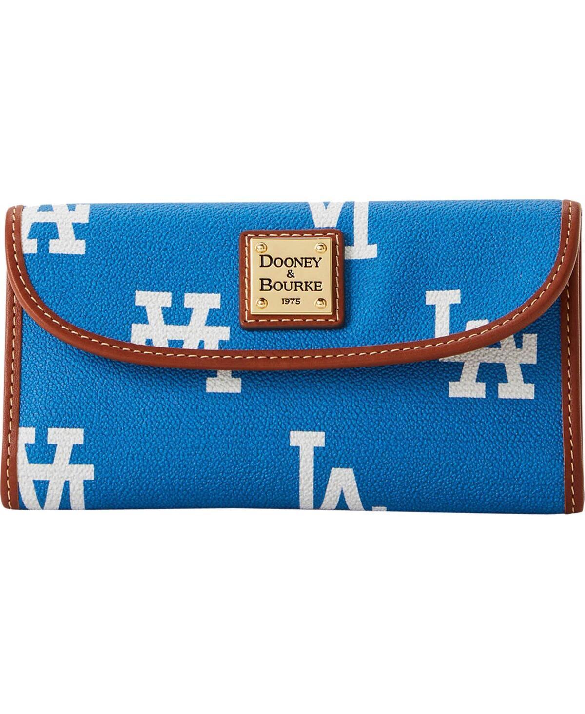 Dooney & Bourke Womens MLB Dodgers Continental Coated Cotton Clutch in Blue Product Image