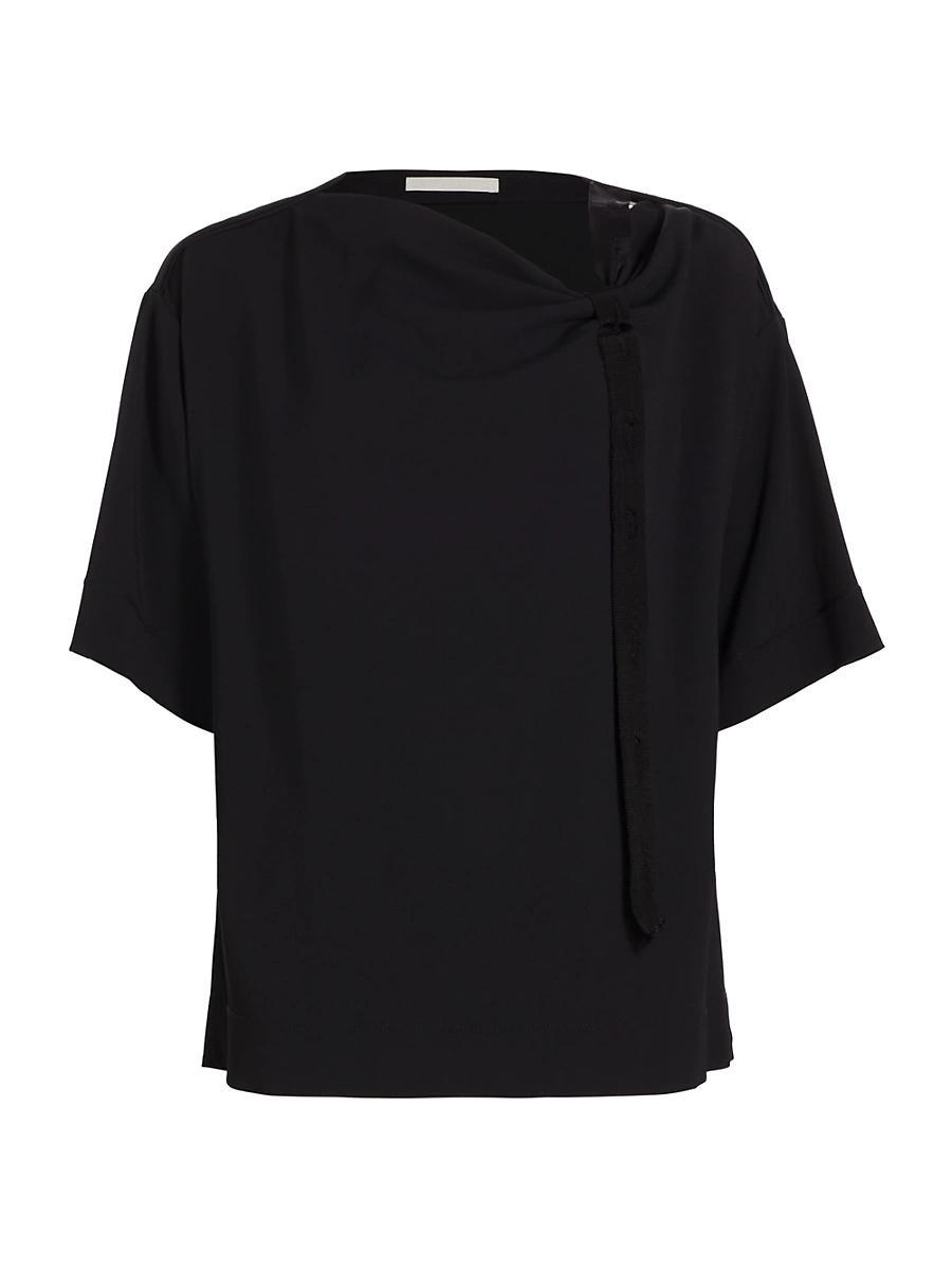 Womens Draped Tie Boatneck Top Product Image