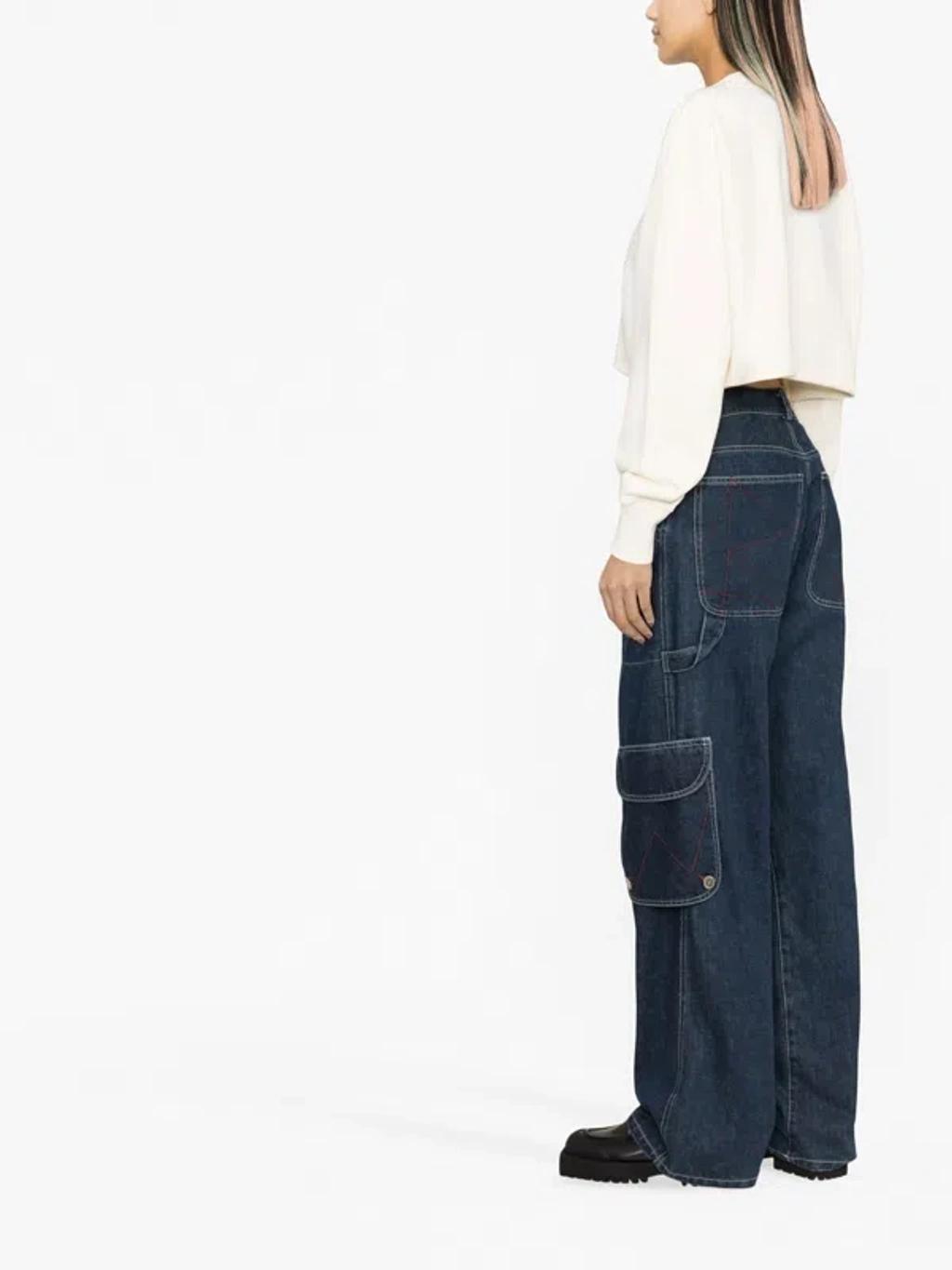MSGM Cropped Long-sleeve Sweatshirt In Multicolor Product Image