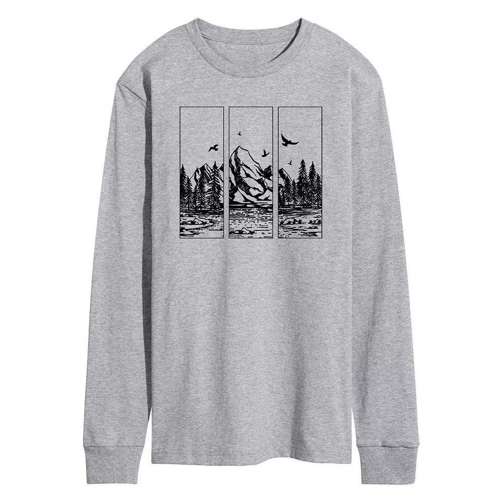 Men's Mountain Scene Tee, Size: XL, Gray Product Image