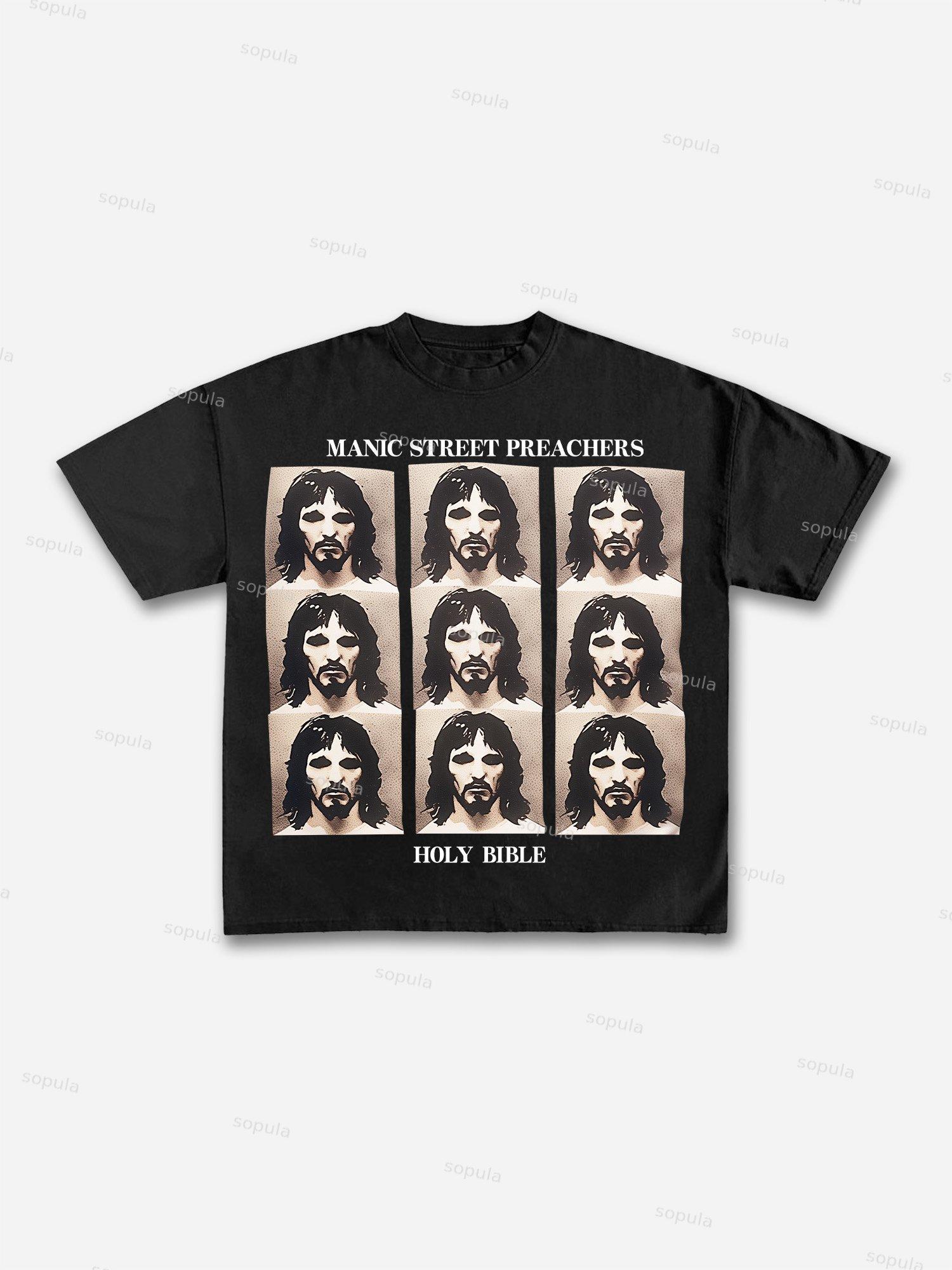 God's Guide Vintage Madonna Graphic Cotton T-shirt Product Image
