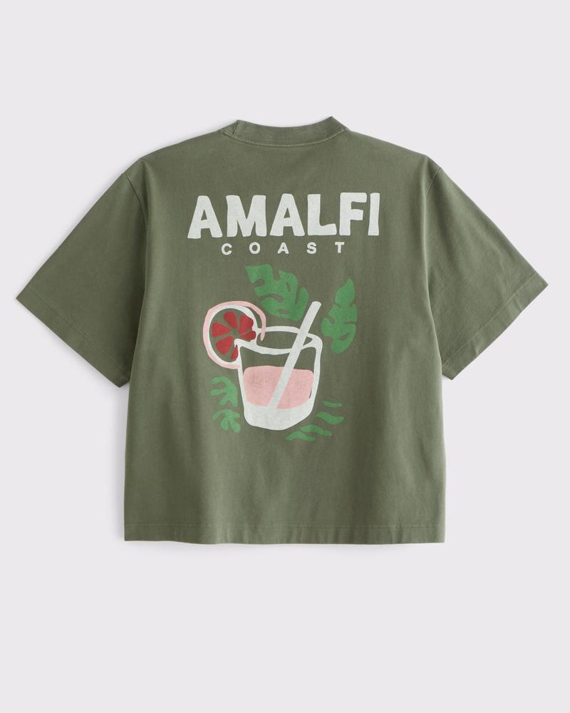 Premium Heavyweight Cropped Beach Club Graphic Tee Product Image