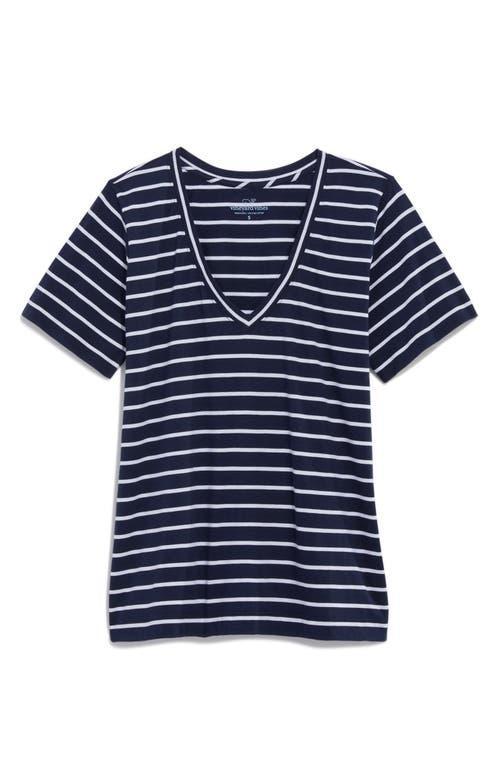 Vineyard Vines Striped V Neck Cotton Tee Product Image