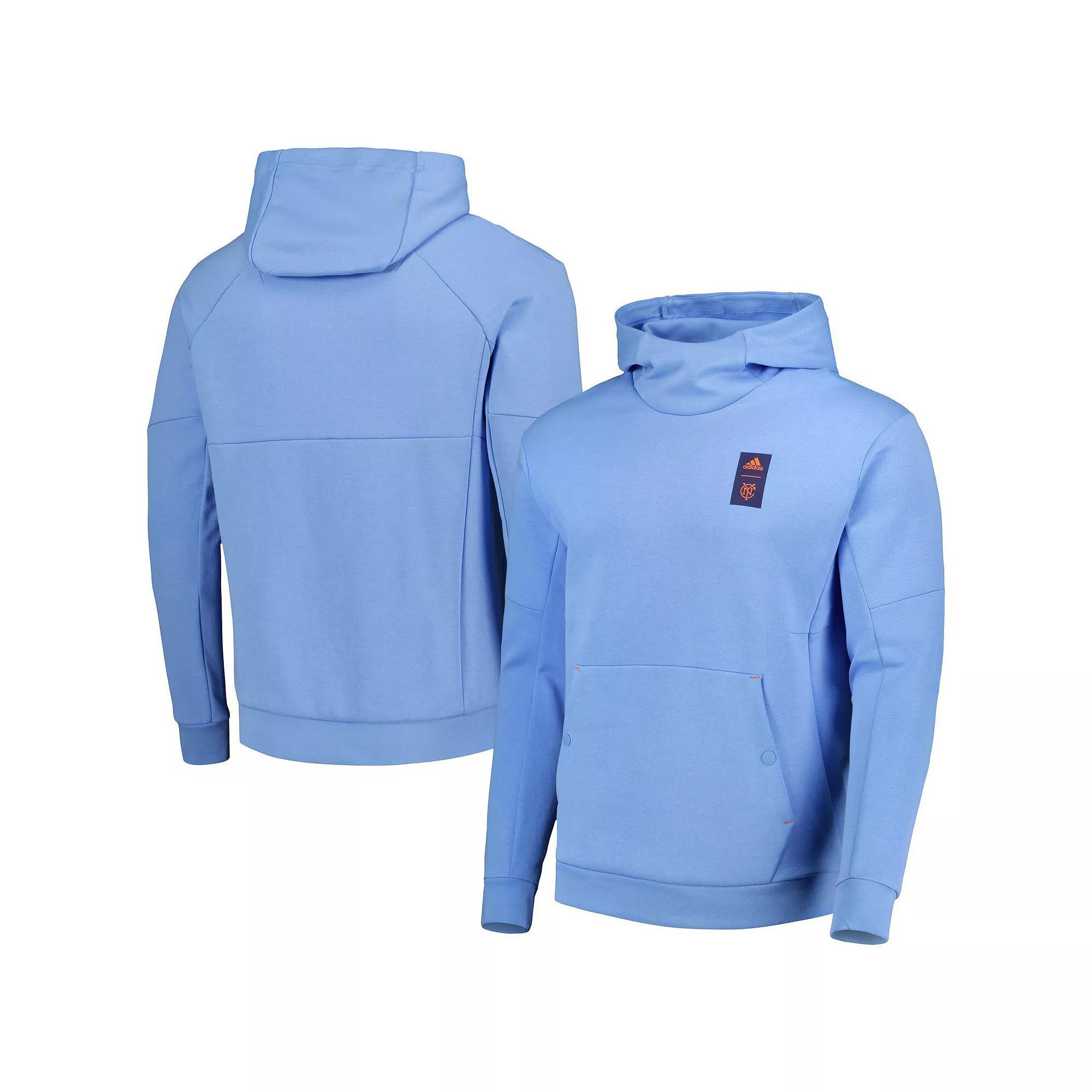 Men's adidas Light Blue New York City FC 2023 Player Travel Pullover Hoodie, Size: Large Product Image