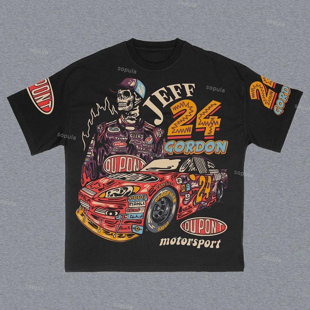 Sopula Jeff Gordon 24 Skull Motorsports Graphic T-Shirt Product Image