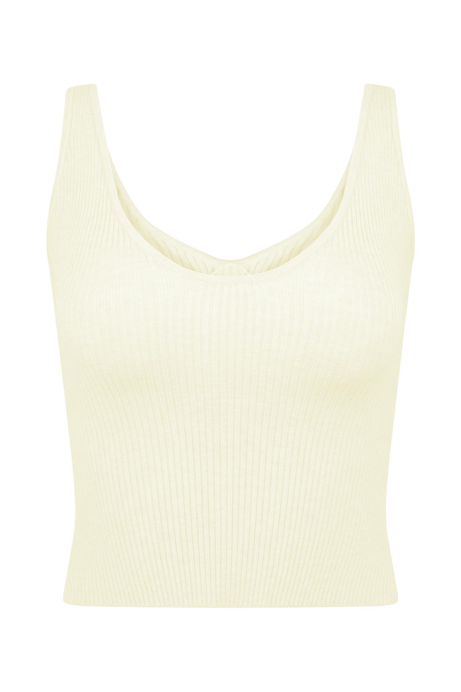 Natalya Ribbed Knit Cami Top - Heather Grey Marle Product Image