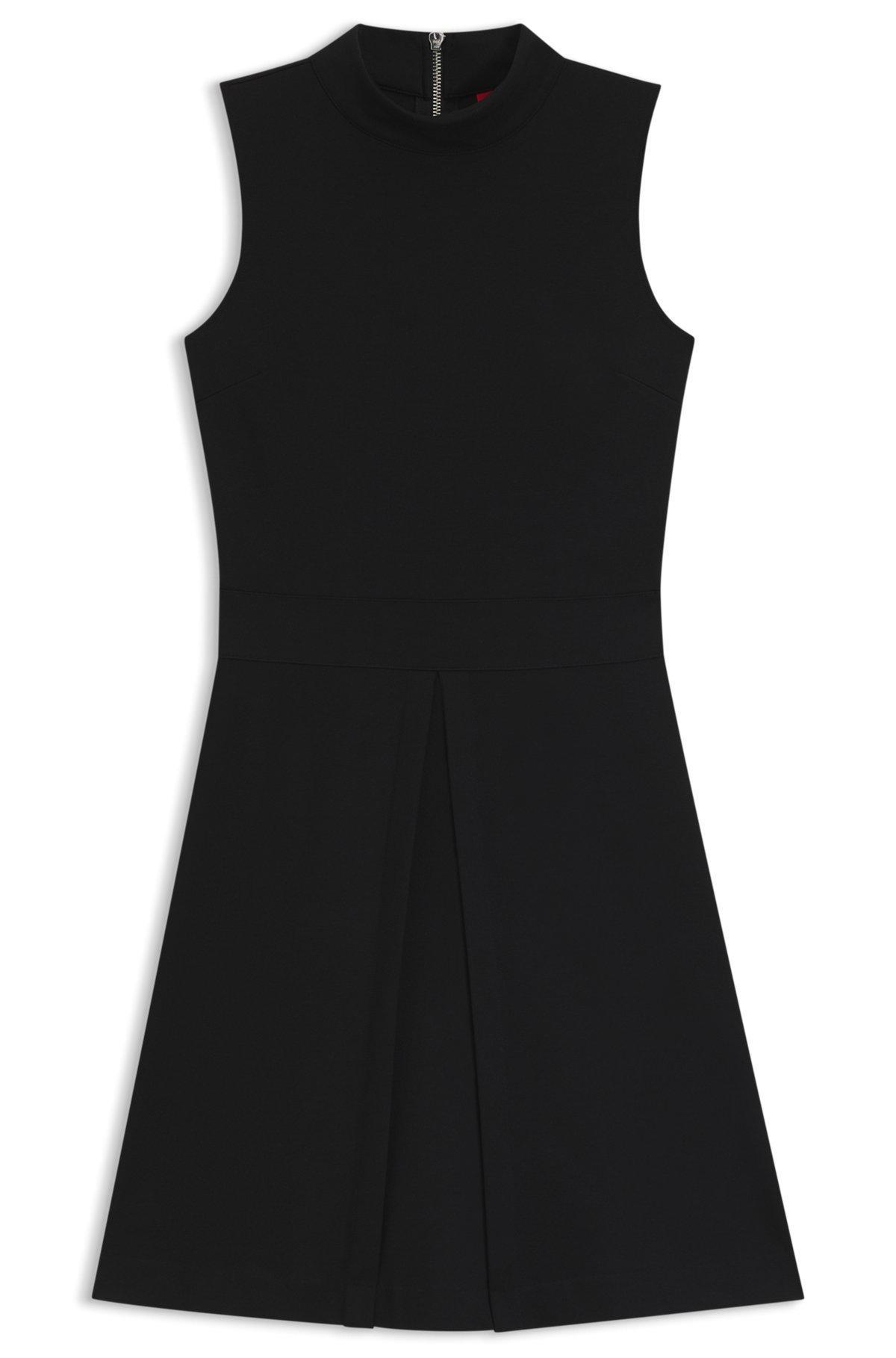 Sleeveless knitted dress with pleated skirt Product Image