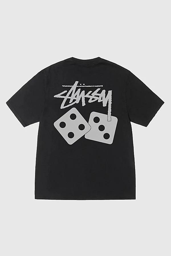 Stussy Pigment Dyed Dice Graphic T-Shirt Top Mens at Urban Outfitters Product Image