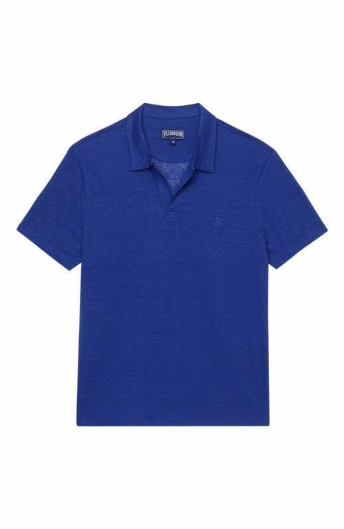 Vilebrequin Men's Solid Linen Jersey Polo in Marrakech at Nordstrom, Size Large Product Image