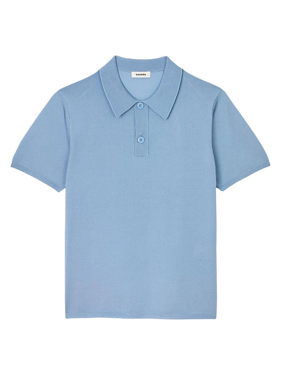 Mens Short-Sleeve Knitted Polo Shirt Product Image