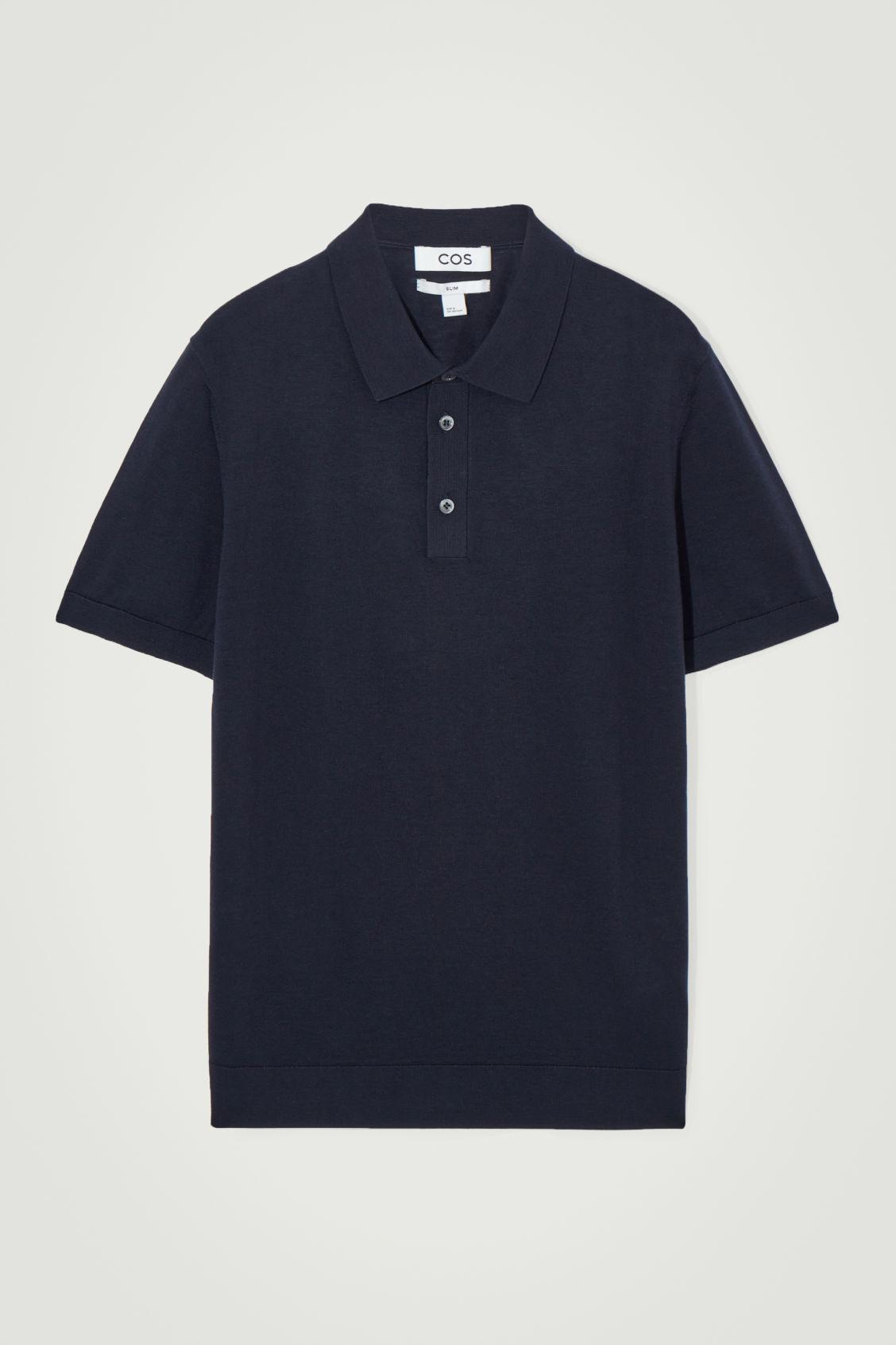 SLIM KNITTED SILK POLO SHIRT Product Image