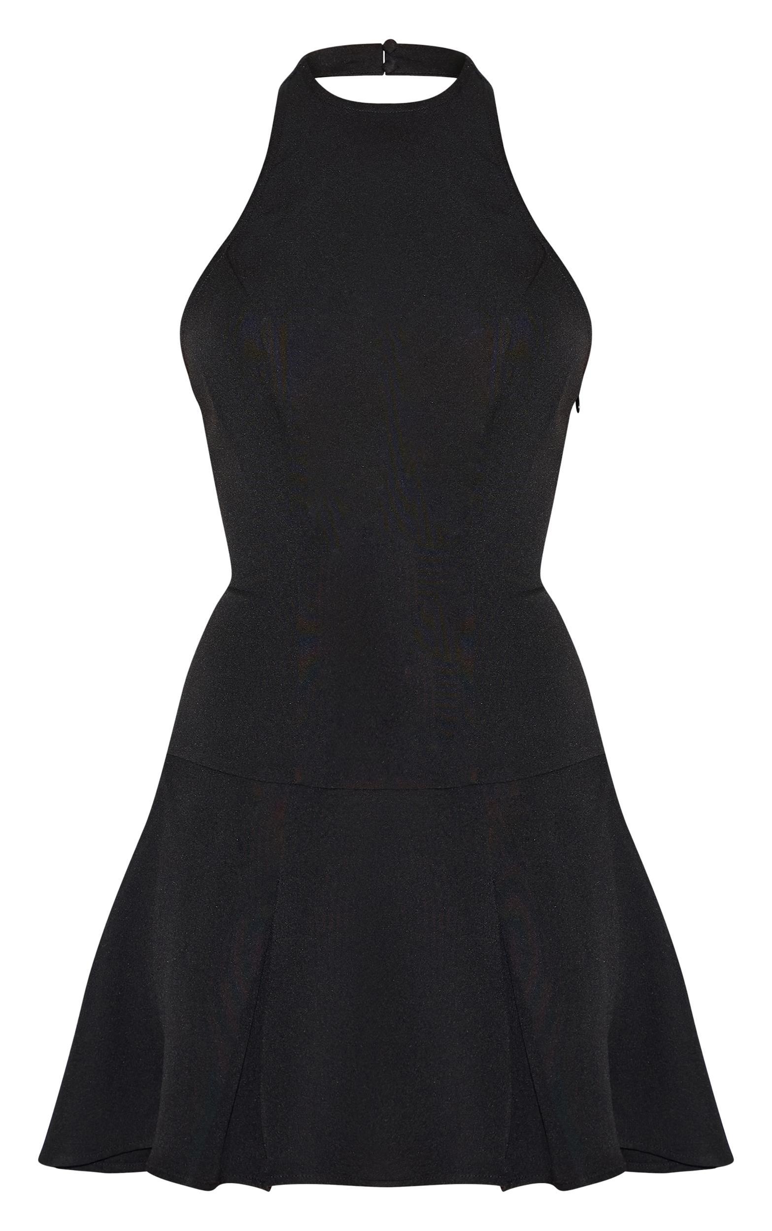 Petite Black Halterneck Shift Dress Product Image