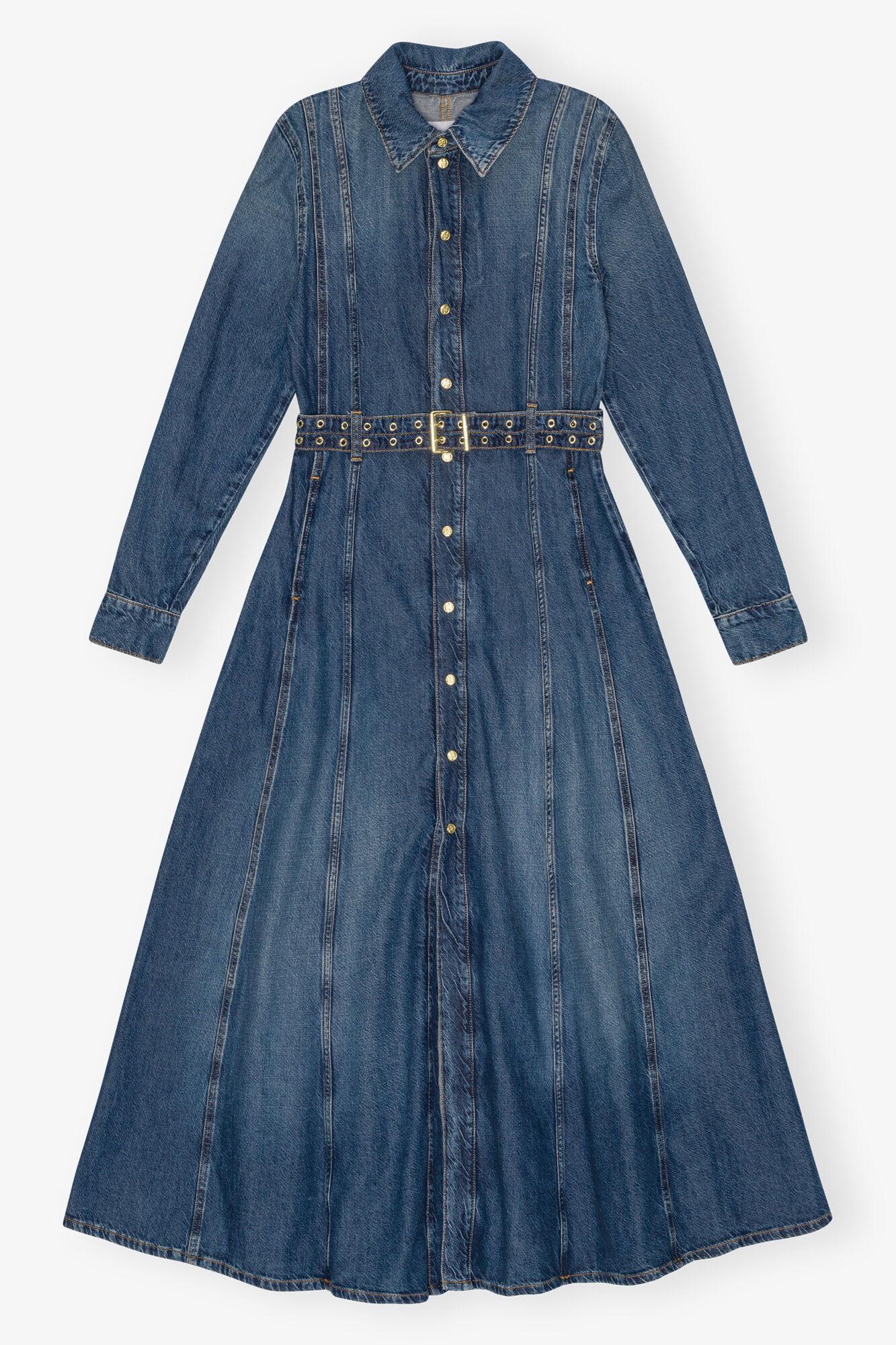Blue Belted Maxi Dress Product Image
