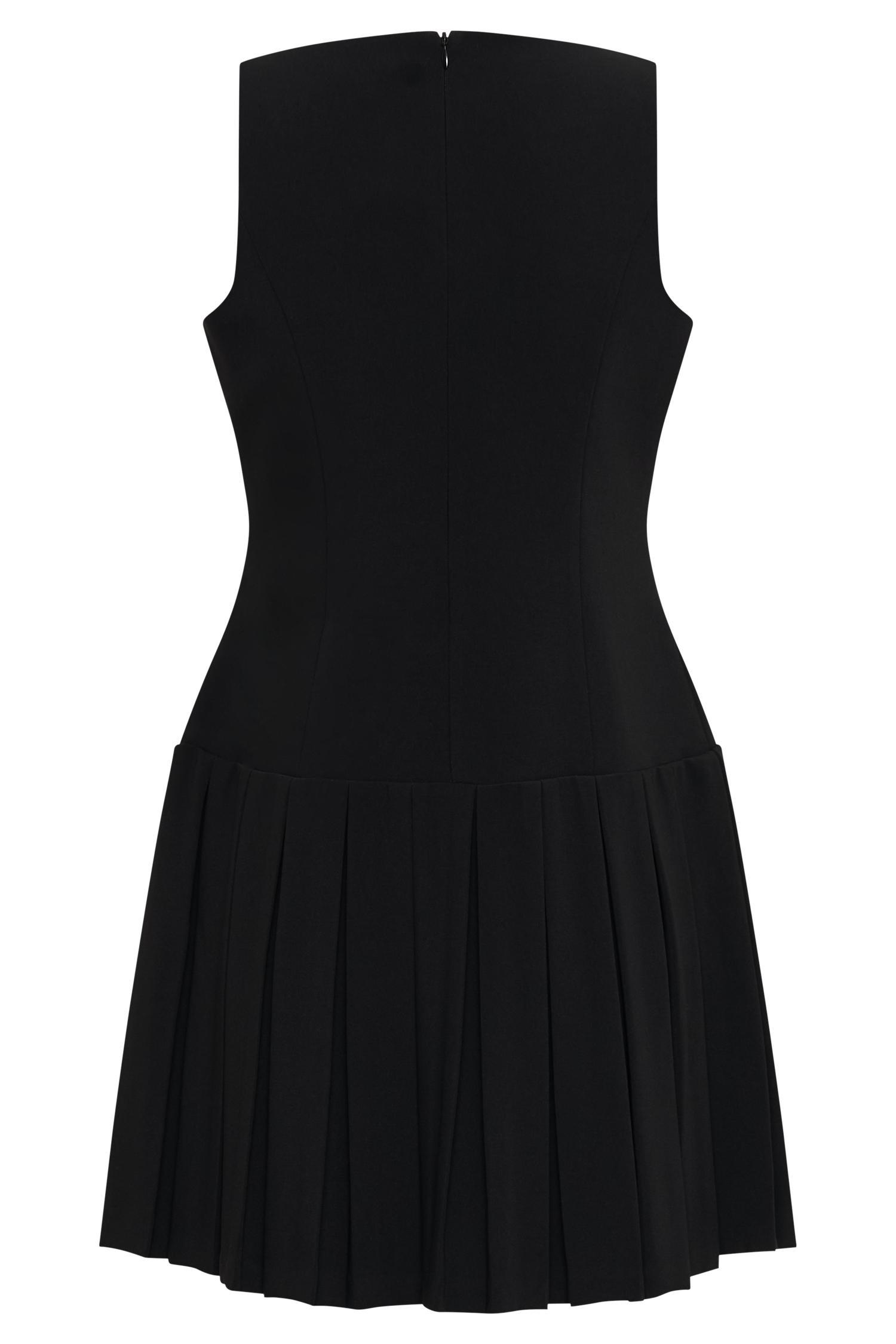 Mackenzie Sleeveless Pleated Mini Dress - Black Product Image