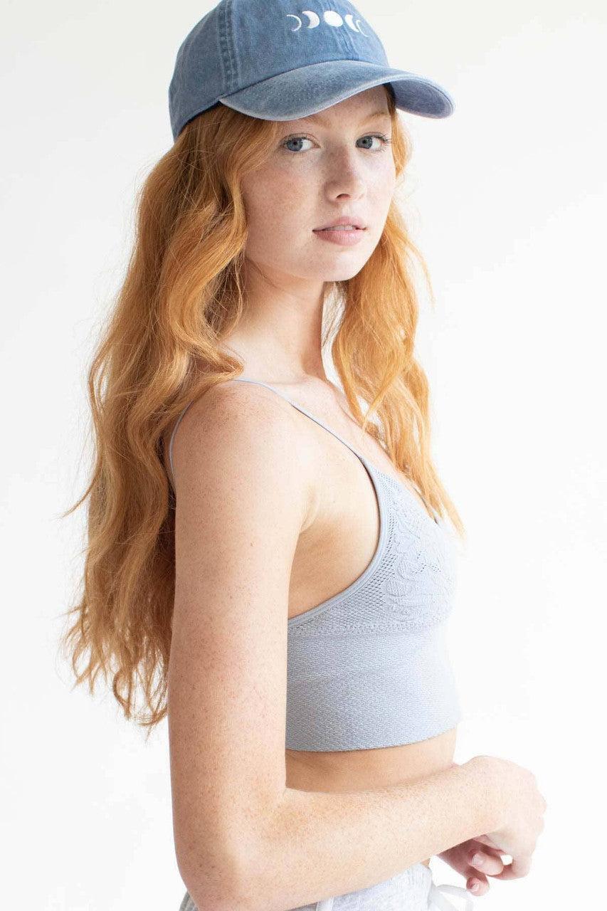 Blue Jacquard Seamless Bralette Product Image