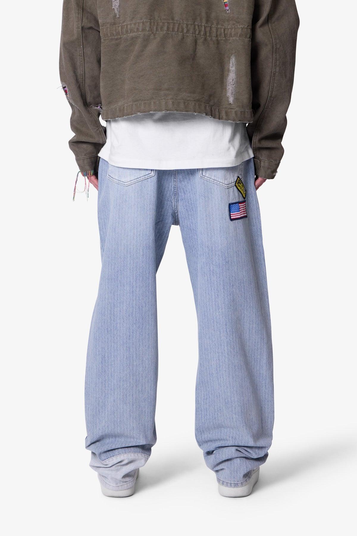 Ultra Baggy Patched Up Denim - Light Blue Product Image