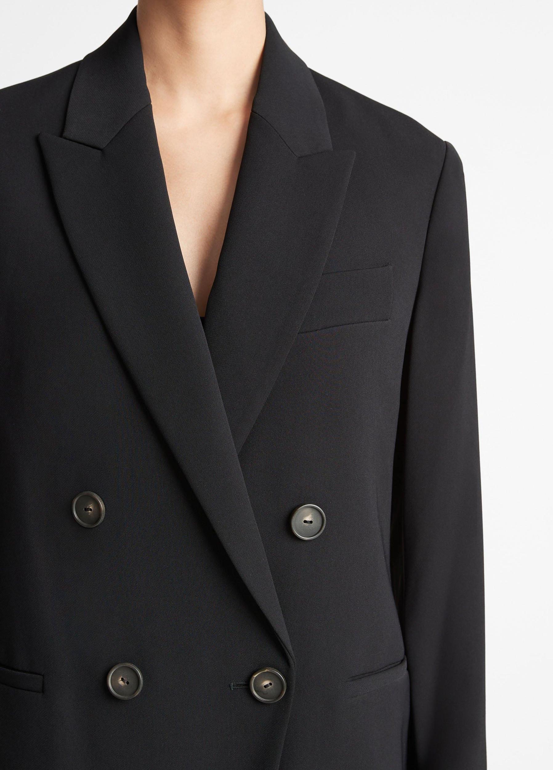 Womens Crepe Double-Breasted Blazer, Black, Size 10 Vince Product Image