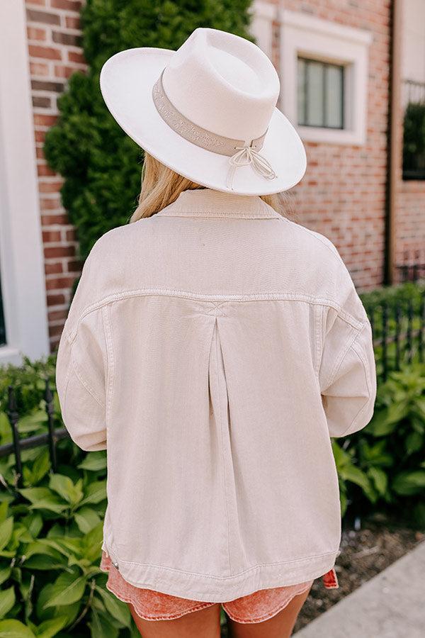 Classic Charm Denim Jacket in Cream Product Image