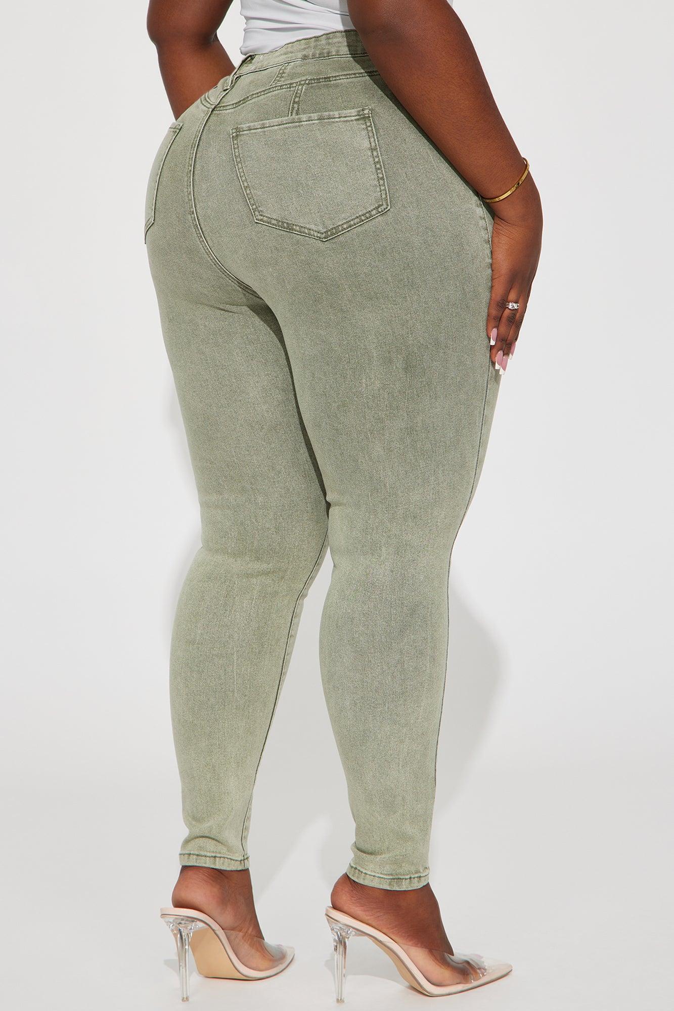 Shape Up Sculpting Stretch Skinny Jeans - Green Product Image