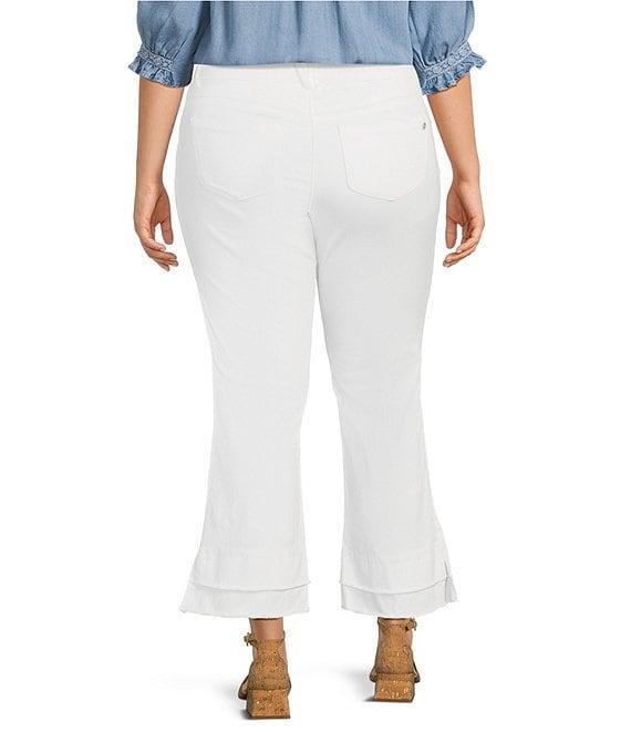 Democracy Plus Size #double;Ab#double;solution® Kick Flare Double Layer Fray Hem Crop Jeans Product Image