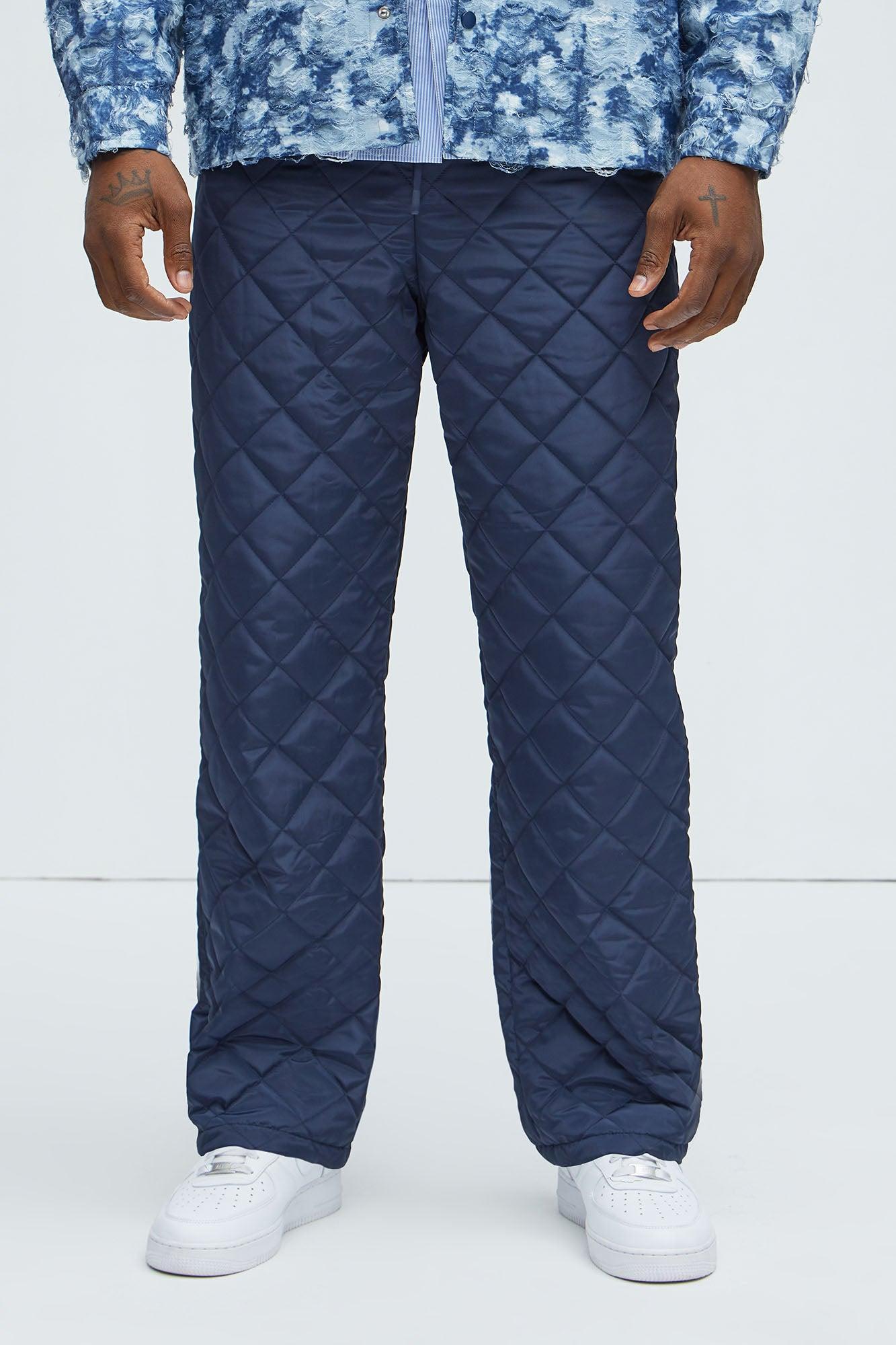 Deebo Straight Quilted Pants - Navy Product Image