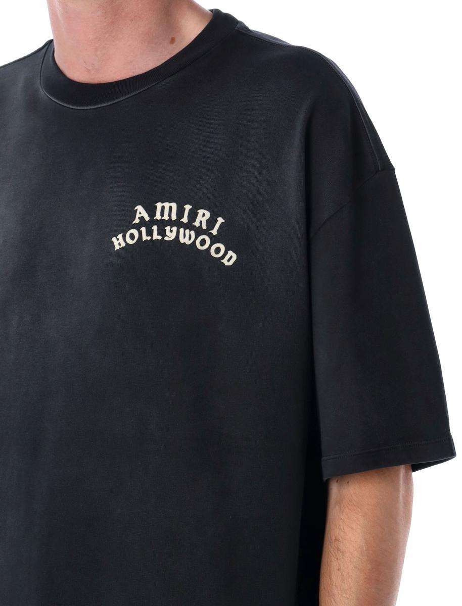 AMIRI Black Crewneck T-shirt With Logo Lettering On Front And Rear Product Image
