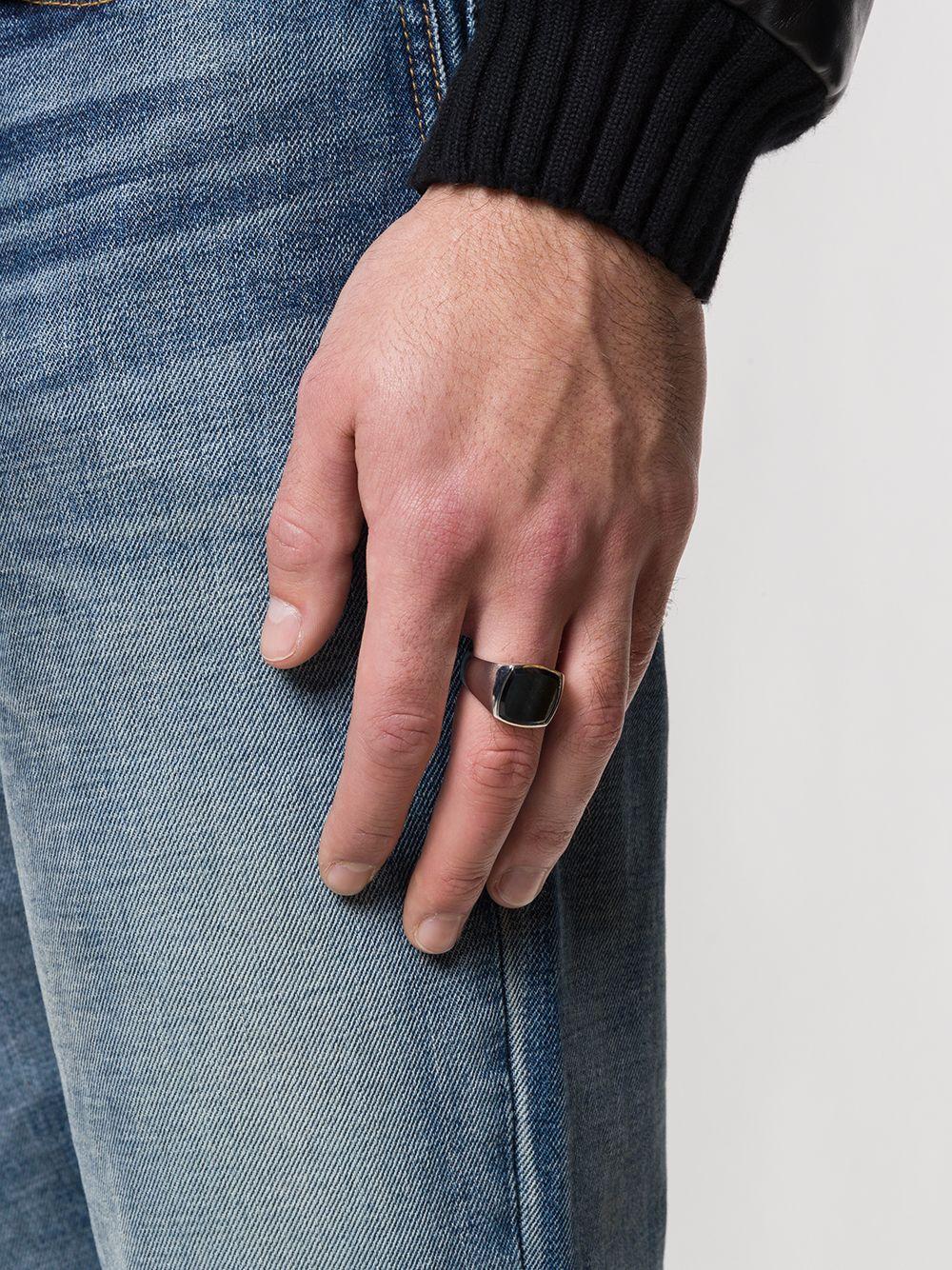 Cushion Blue Hawk Eye signet ring Product Image