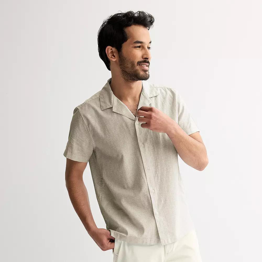 Men's Sonoma Goods For Life® Short Sleeve Vacation Shirt, Size: XL, Tiny Wave Blue Product Image
